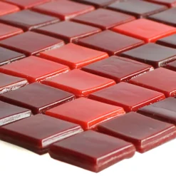 Glas Mosaikfliesen Rexford Perlmutt Effekt Rot