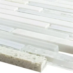 Glas Naturstein Artificial Mosaik Liberia Weiß