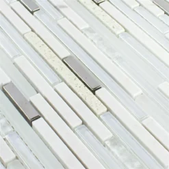 Alternative view of Glas Naturstein Artificial Mosaik Liberia Weiß