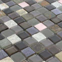 Alternative view of Glas Naturstein Metall Mosaikfliesen Riksha