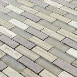 Alternative view of Glas Naturstein Mosaik Concetto Selbstklebend Grau