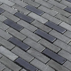 Alternative view of Glas Naturstein Mosaik Concetto Selbstklebend Schwarz