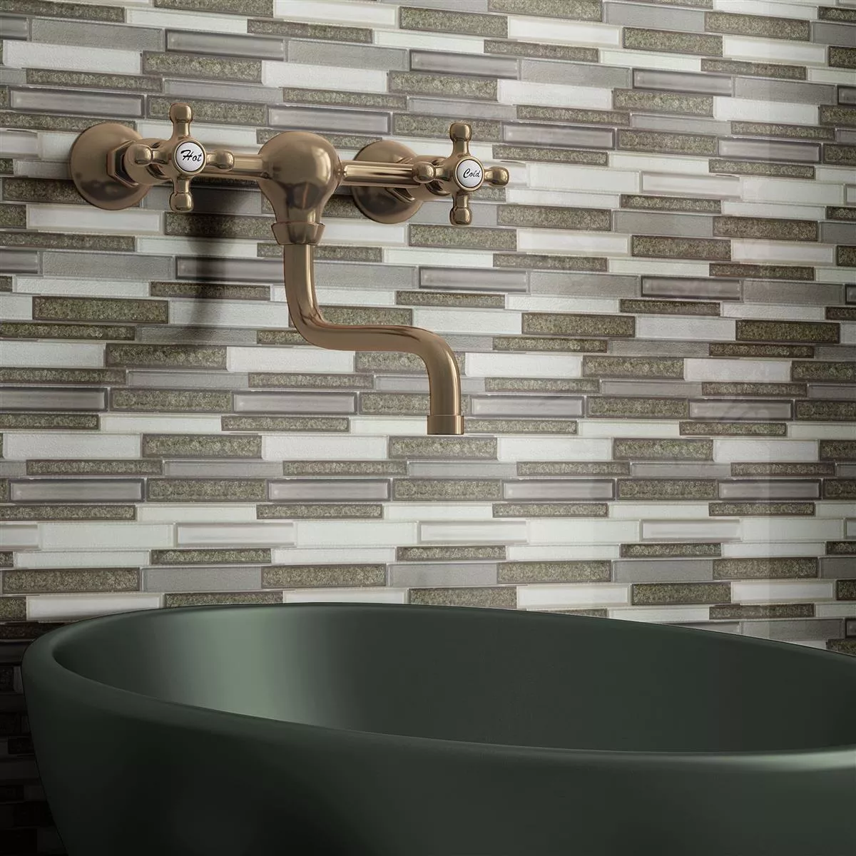 Glas Naturstein Mosaik Crystal Springs Brick Grau 9 Glas Naturstein Mosaik Crystal Springs Brick Grau – Bild 7