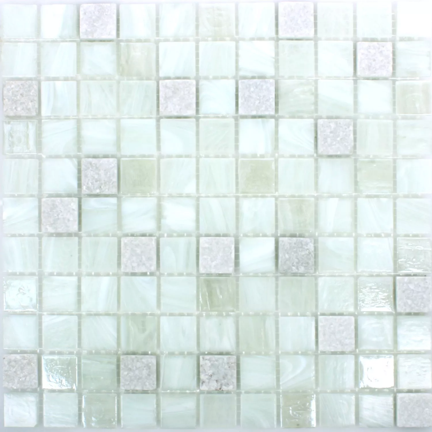 Glas Naturstein Mosaik Daily Rush Weiss Cream 6 Glas Naturstein Mosaik Daily Rush Weiss Cream – Bild 4