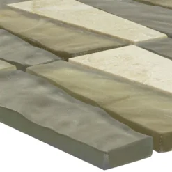 Glas Naturstein Mosaik Fliesen Marseille Beige Braun Mix