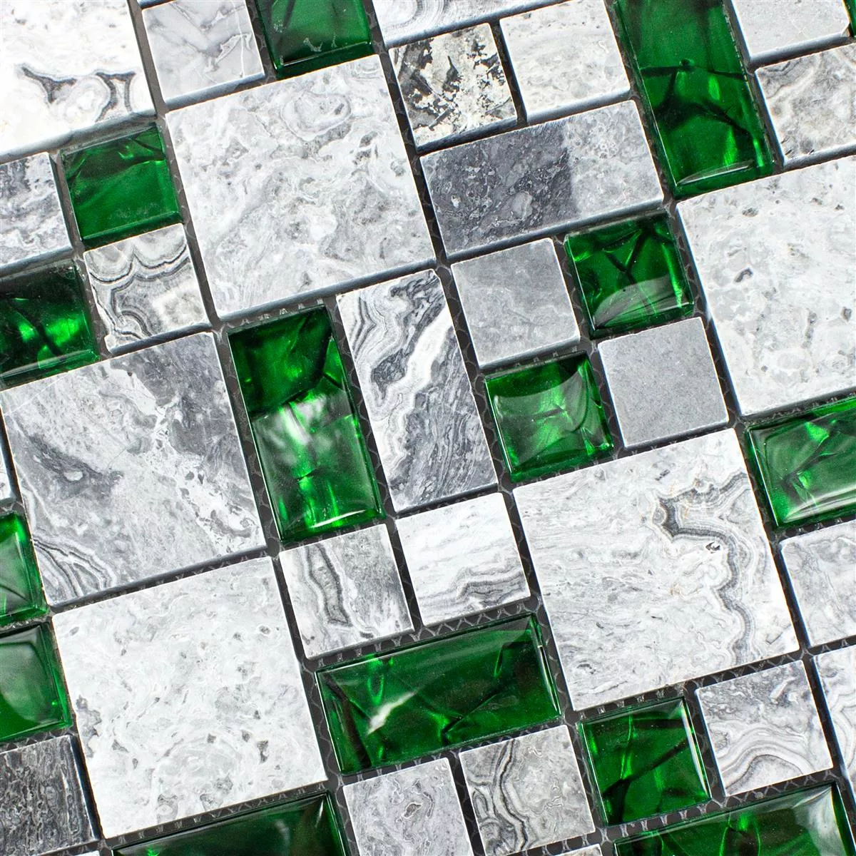 Glas Naturstein Mosaik Fliesen Sinop Grau Grün 2 Mix 5 Glas Naturstein Mosaik Fliesen Sinop Grau Grün 2 Mix – Bild 3