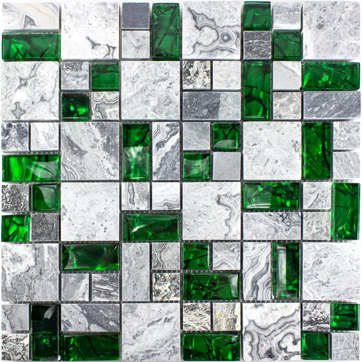 Glas Naturstein Mosaik Fliesen Sinop Grau Grün 2 Mix 7 Glas Naturstein Mosaik Fliesen Sinop Grau Grün 2 Mix – Bild 5