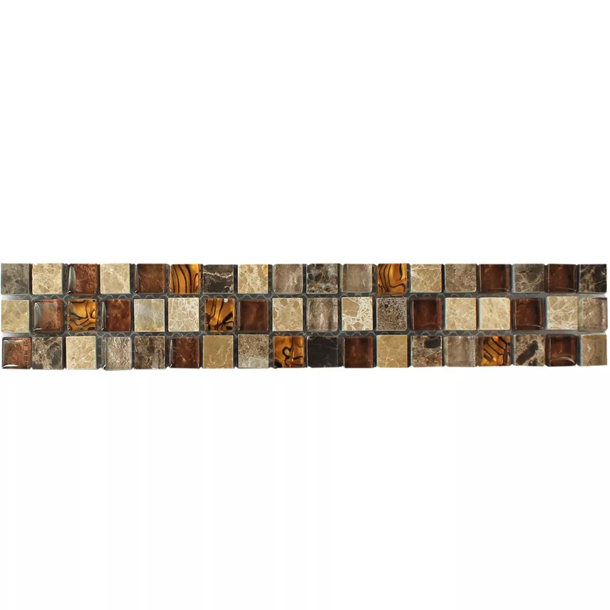 Glas Naturstein Mosaikbordüre Gabon Braun 4 Glas Naturstein Mosaikbordüre Gabon Braun – Bild 2