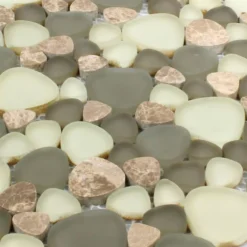 Alternative view of Glas Naturstein Mosaikfliesen Kiew Braun Beige