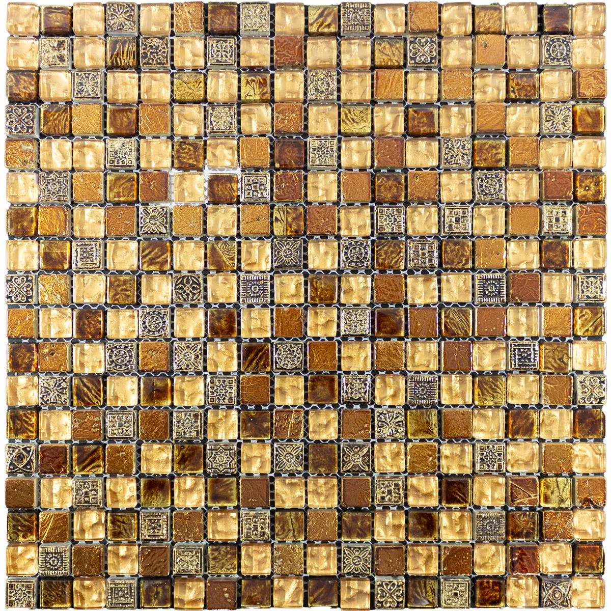 Glas Marmor Mosaikfliesen Majestic Braun Gold 6 Glas Marmor Mosaikfliesen Majestic Braun Gold – Bild 4