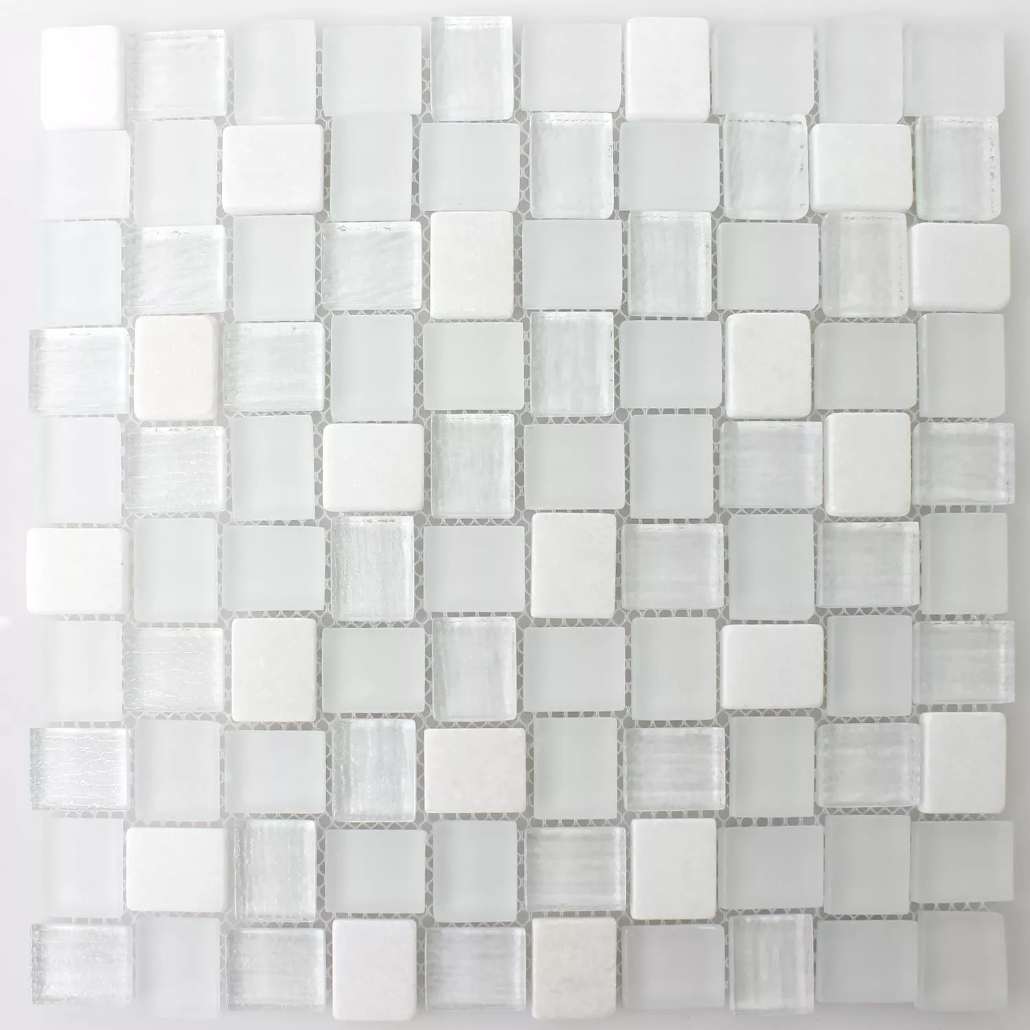 Glas Naturstein Mosaikfliesen Ortega Weiss 6 Glas Naturstein Mosaikfliesen Ortega Weiss – Bild 4