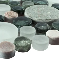 Alternative view of Glas Naturstein Mosaikfliesen Stonewater Grau Blau Mix