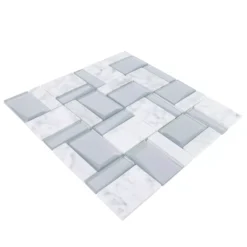 Glas Natursteinmosaik Lapseki Weiß Silber -Mosafil Shop glas natursteinmosaik lapseki weiss silber 3 73