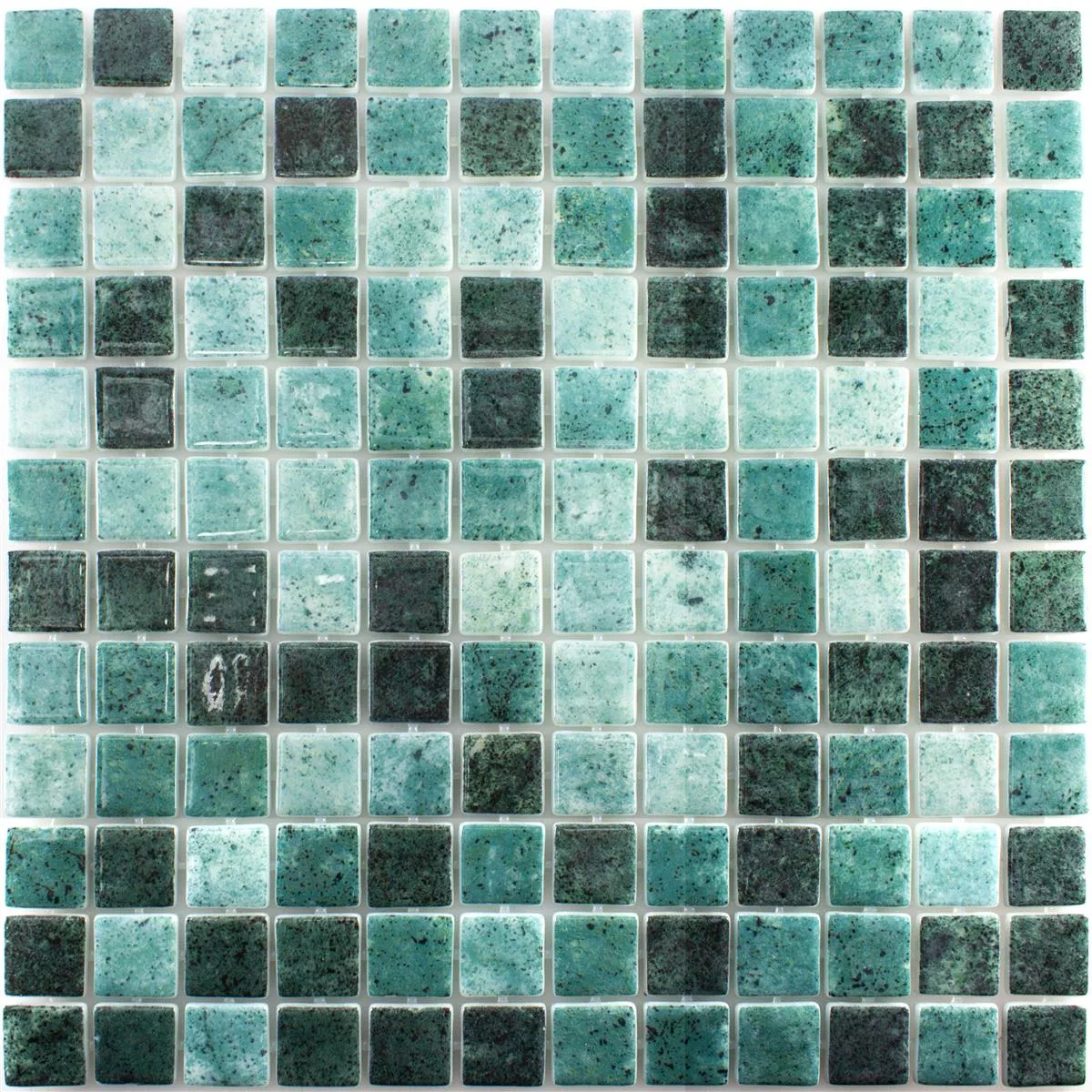 Glas Schwimmbad Mosaik Baltic Grün 25x25mm 6 Glas Schwimmbad Mosaik Baltic Grün 25x25mm – Bild 4