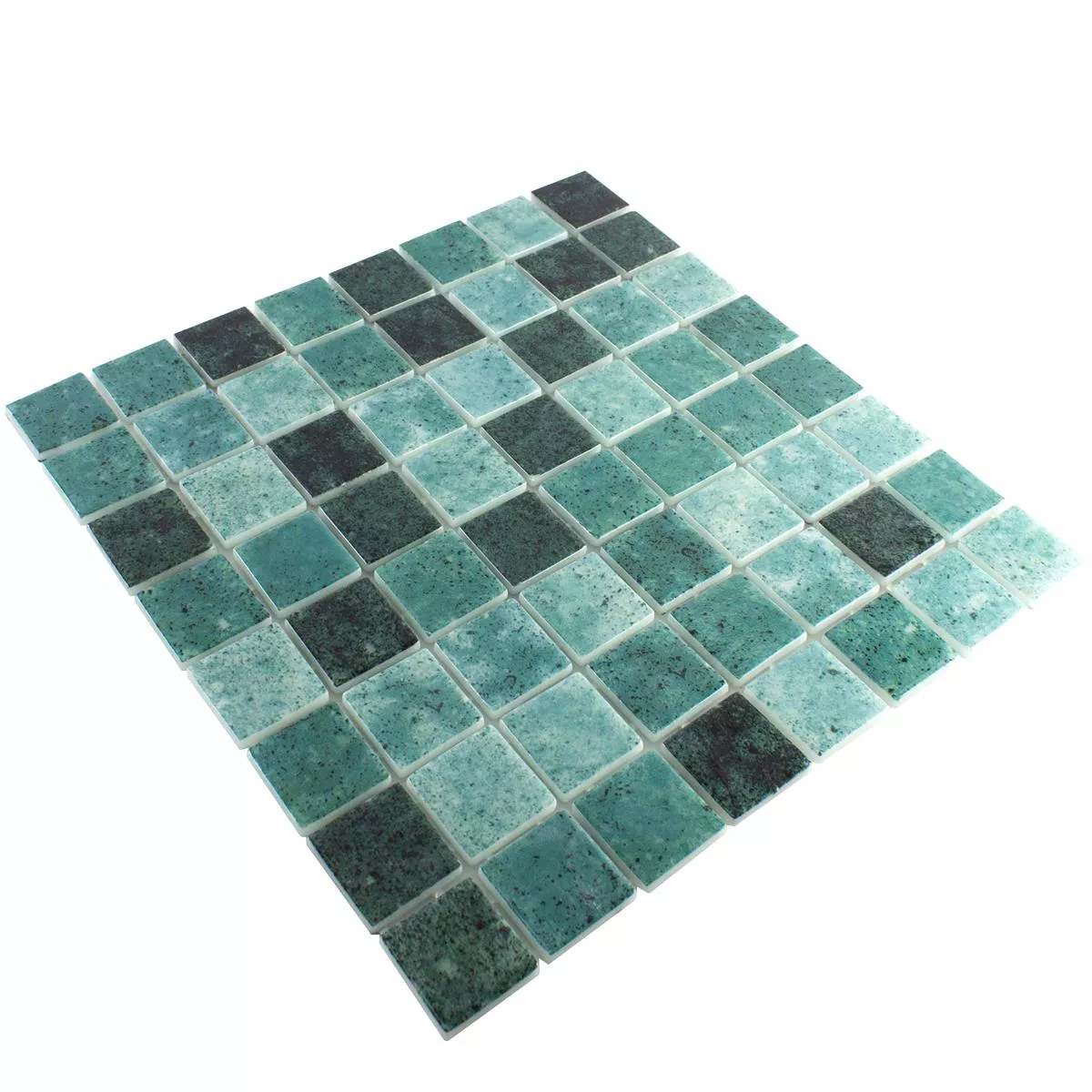 Glas Schwimmbad Mosaik Baltic Grün 38x38mm 5 Glas Schwimmbad Mosaik Baltic Grün 38x38mm – Bild 3