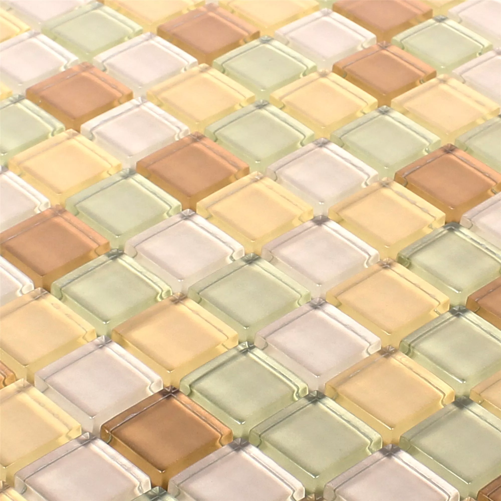 Glasmosaik Fliesen 23x23x8mm Beige Mix 4 Glasmosaik Fliesen 23x23x8mm Beige Mix – Bild 2