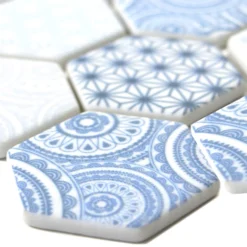 Glasmosaik Fliesen Acapella Hellblau Hexagon