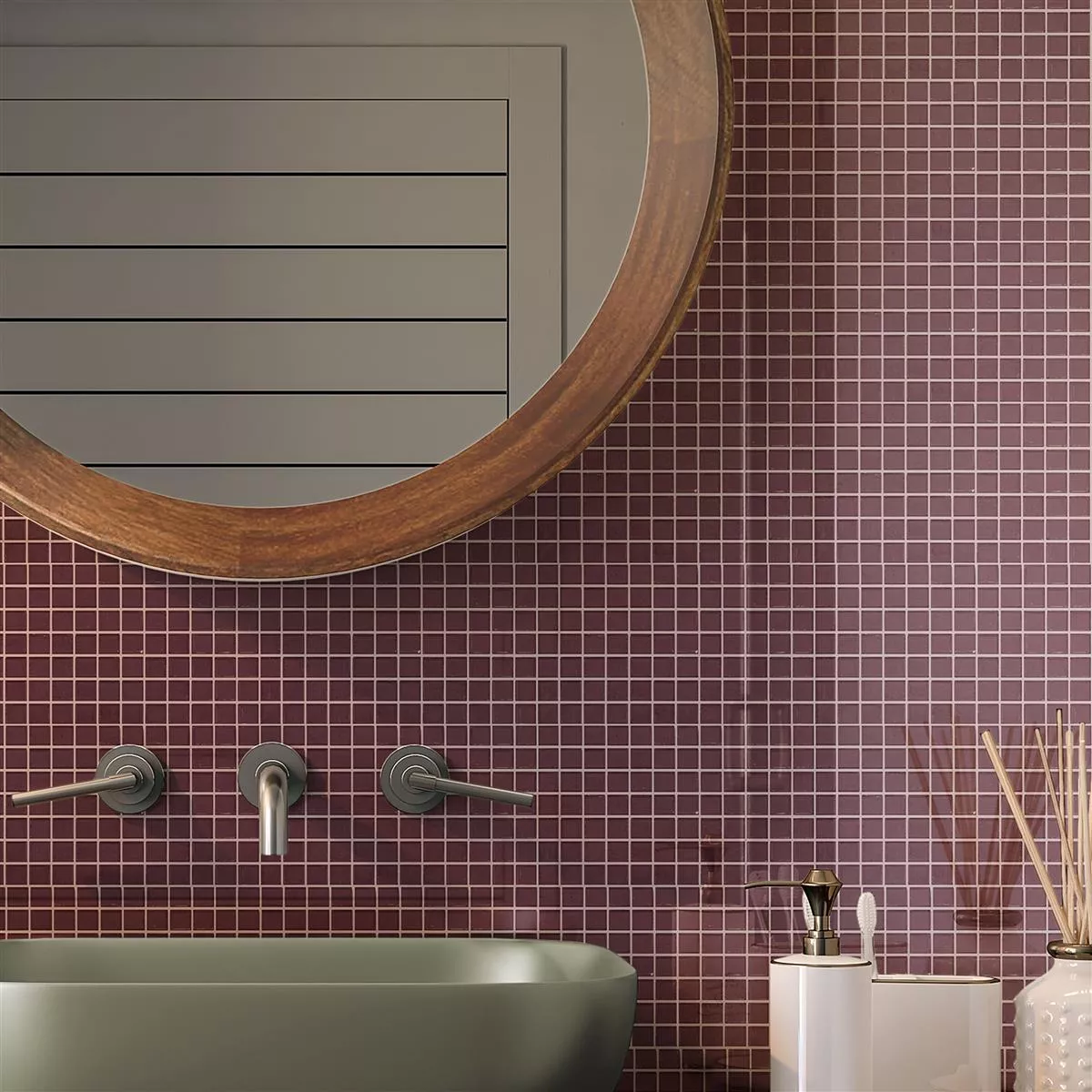 Glasmosaik Fliesen Anastasia Weinrot 9 Glasmosaik Fliesen Anastasia Weinrot – Bild 7