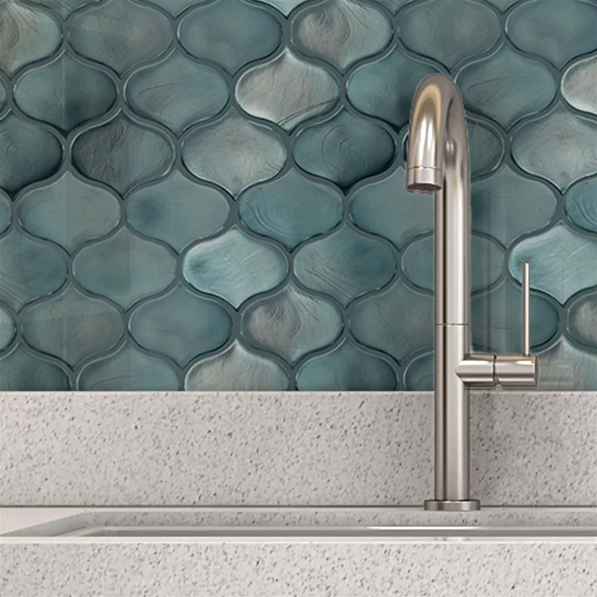 Glasmosaik Fliesen Andalucia Arabesque Seegrün 9 Glasmosaik Fliesen Andalucia Arabesque Seegrün – Bild 7