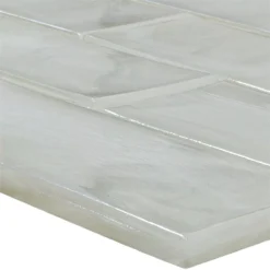 Glasmosaik Fliesen Andalucia Brick Weiß