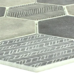 Glasmosaik Fliesen Hammerbrook Hexagon Grau