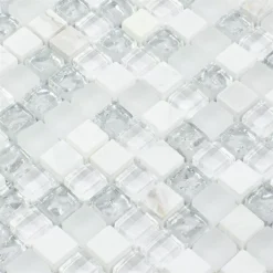Glasmosaik Fliesen Lexington Glas Material Mix Weiß -Mosafil Shop glasmosaik fliesen lexington glas material mix weiss 2 92
