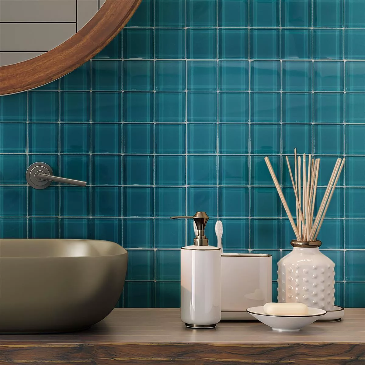 Glasmosaik Fliesen Melmore Blau 9 Glasmosaik Fliesen Melmore Blau – Bild 7