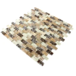 Glasmosaik Naturstein Bruchglas Bricks Emperador 8 Glasmosaik Naturstein Bruchglas Bricks Emperador -Mosafil Shop glasmosaik mit naturstein bruchglas bricks emperador 3 5