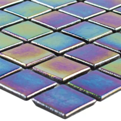 Glasmosaik Williams Perlmutt Effekt Grün Schwarz