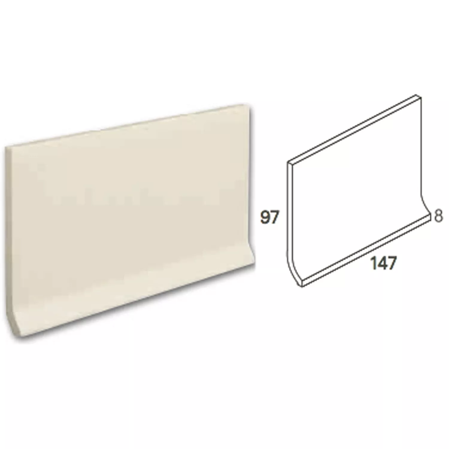 Hohlkehlsockel Feinkorn Fliese Creme 15x10cm 3 Hohlkehlsockel Feinkorn Fliese Creme 15x10cm