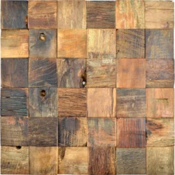 Holz Mosaikfliesen Bredon 3D Braun Quadrat 9 Holz Mosaikfliesen Bredon 3D Braun Quadrat -Mosafil Shop holz mosaikfliesen bredon 3d braun quadrat 4 32