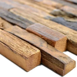 Holz Mosaikfliesen Bredon 3D Braun Verbund