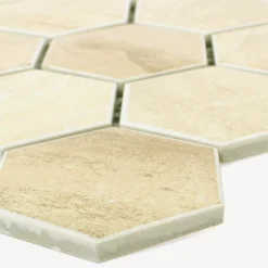 Keramik Betonoptik Mosaikfliesen Shepherd Hexagon Beige