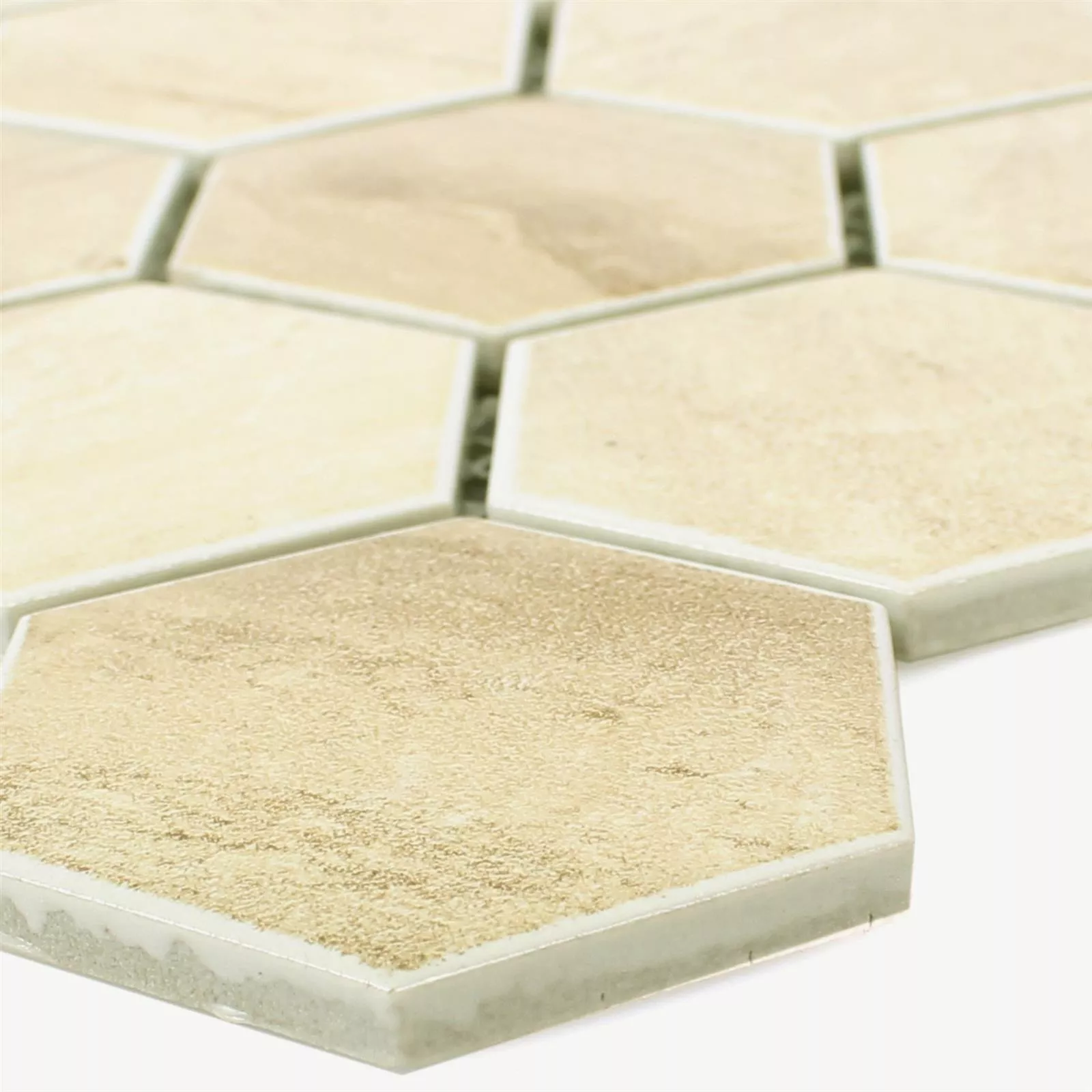 Keramik Betonoptik Mosaikfliesen Shepherd Hexagon Beige 3 Keramik Betonoptik Mosaikfliesen Shepherd Hexagon Beige