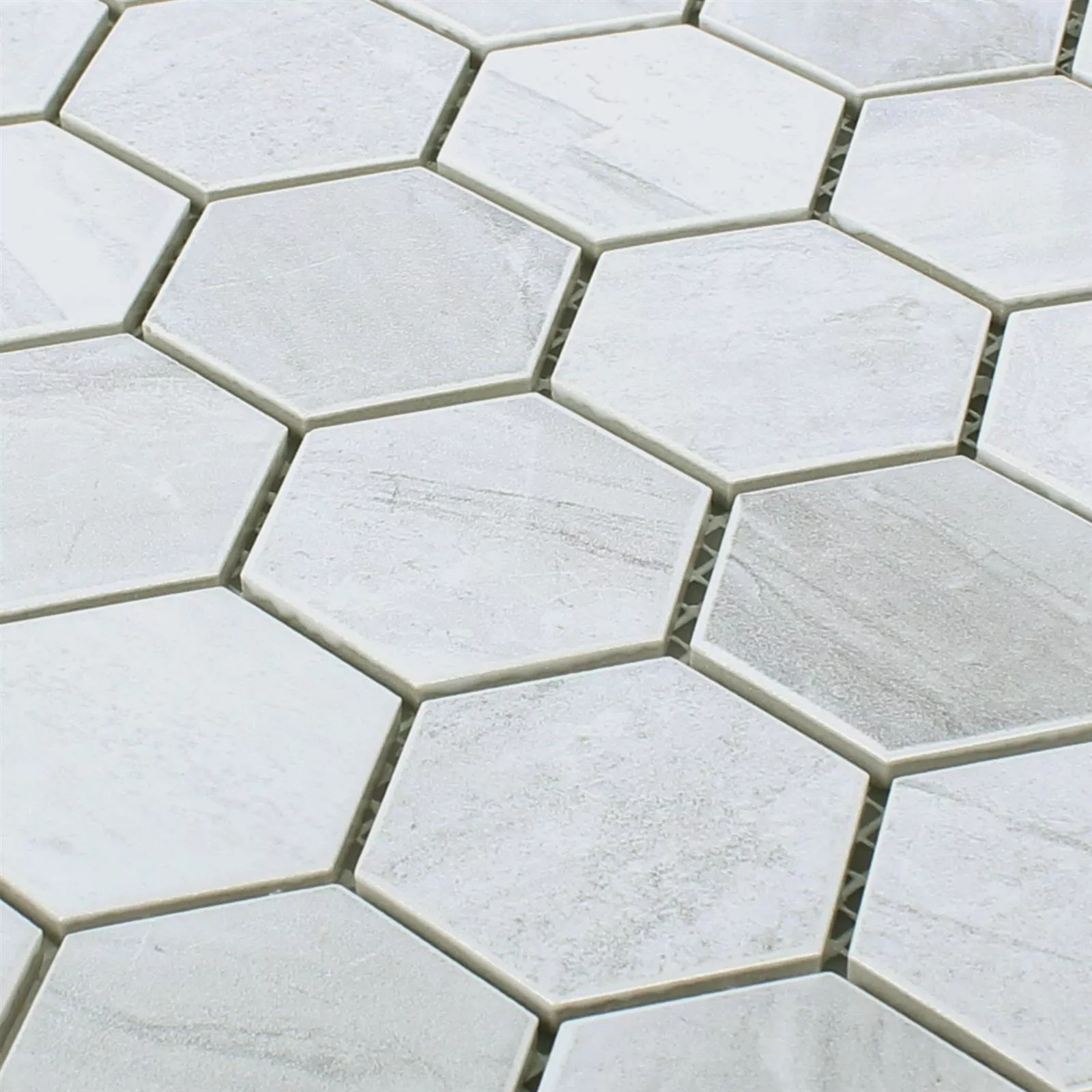 Keramik Betonoptik Mosaikfliesen Shepherd Hexagon Grau 4 Keramik Betonoptik Mosaikfliesen Shepherd Hexagon Grau – Bild 2