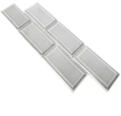 Keramik Fliesen Bordüre Metro Sanford Hellgrau