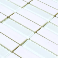 Alternative view of Keramik Glas Mosaikfliesen Romana Weiss Glänzend