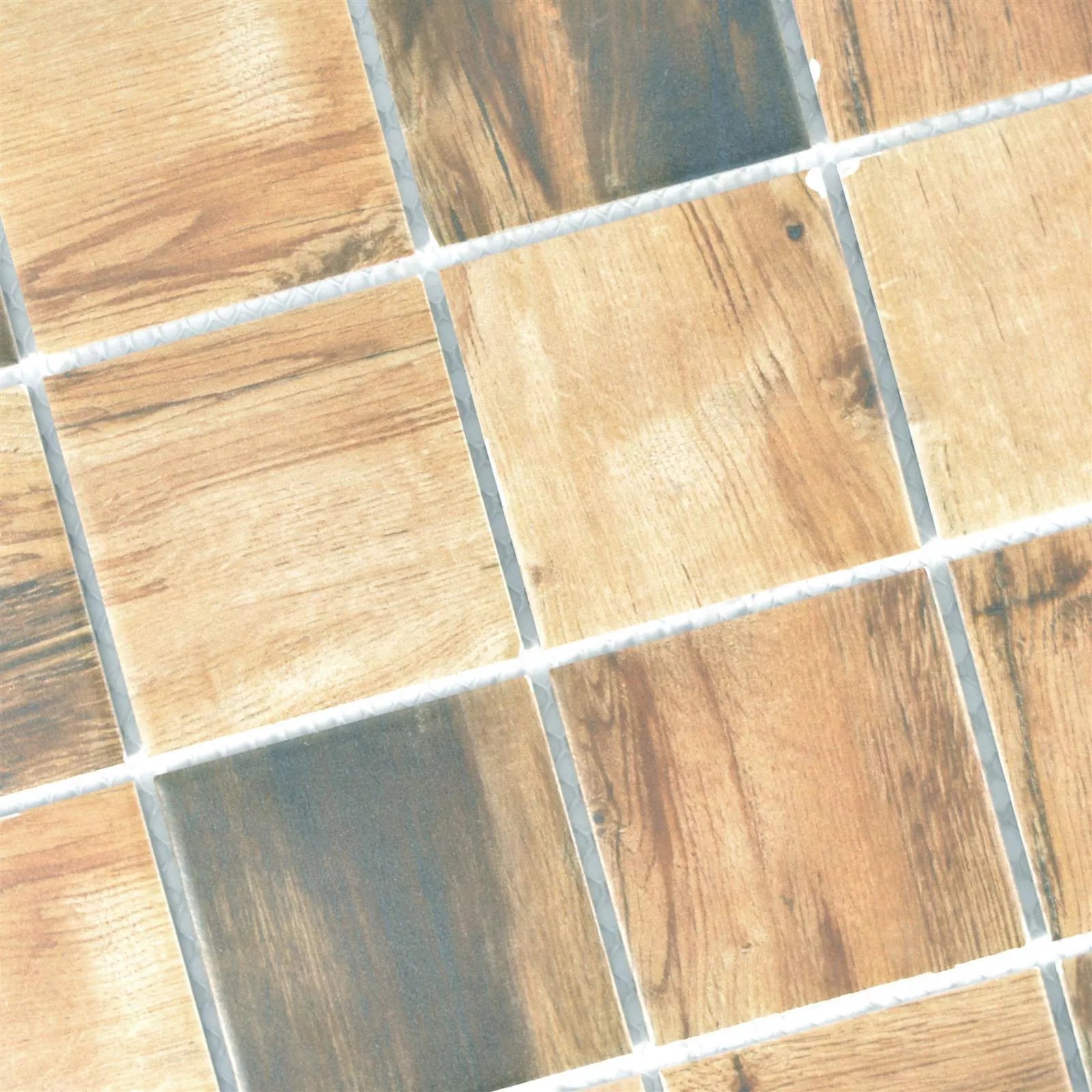 Keramik Holzoptik Mosaikfliesen Norfolk Braun Quadrat 4 Keramik Holzoptik Mosaikfliesen Norfolk Braun Quadrat – Bild 2