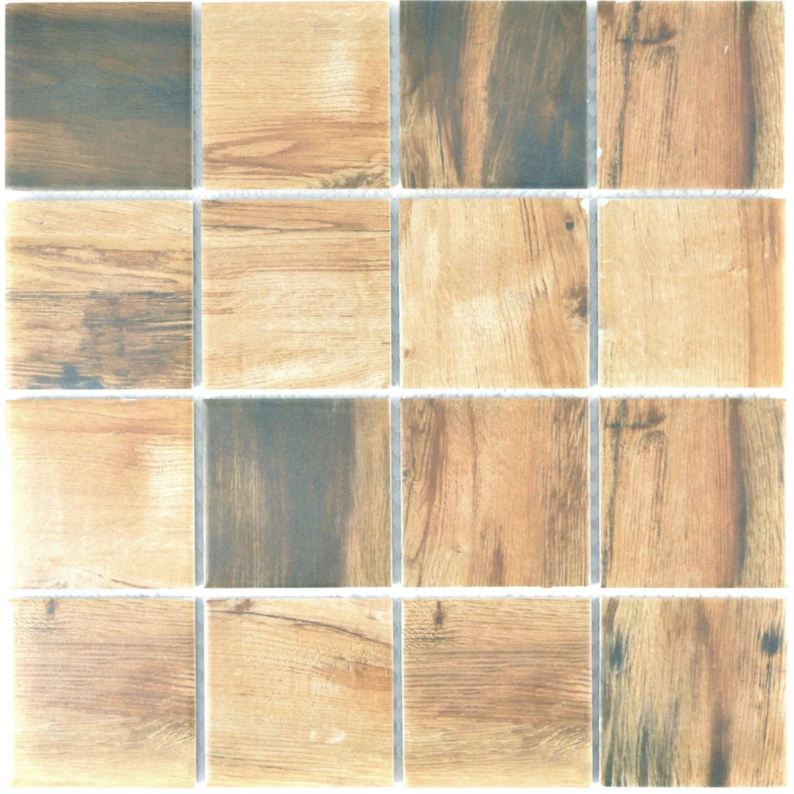 Keramik Holzoptik Mosaikfliesen Norfolk Braun Quadrat 5 Keramik Holzoptik Mosaikfliesen Norfolk Braun Quadrat – Bild 3