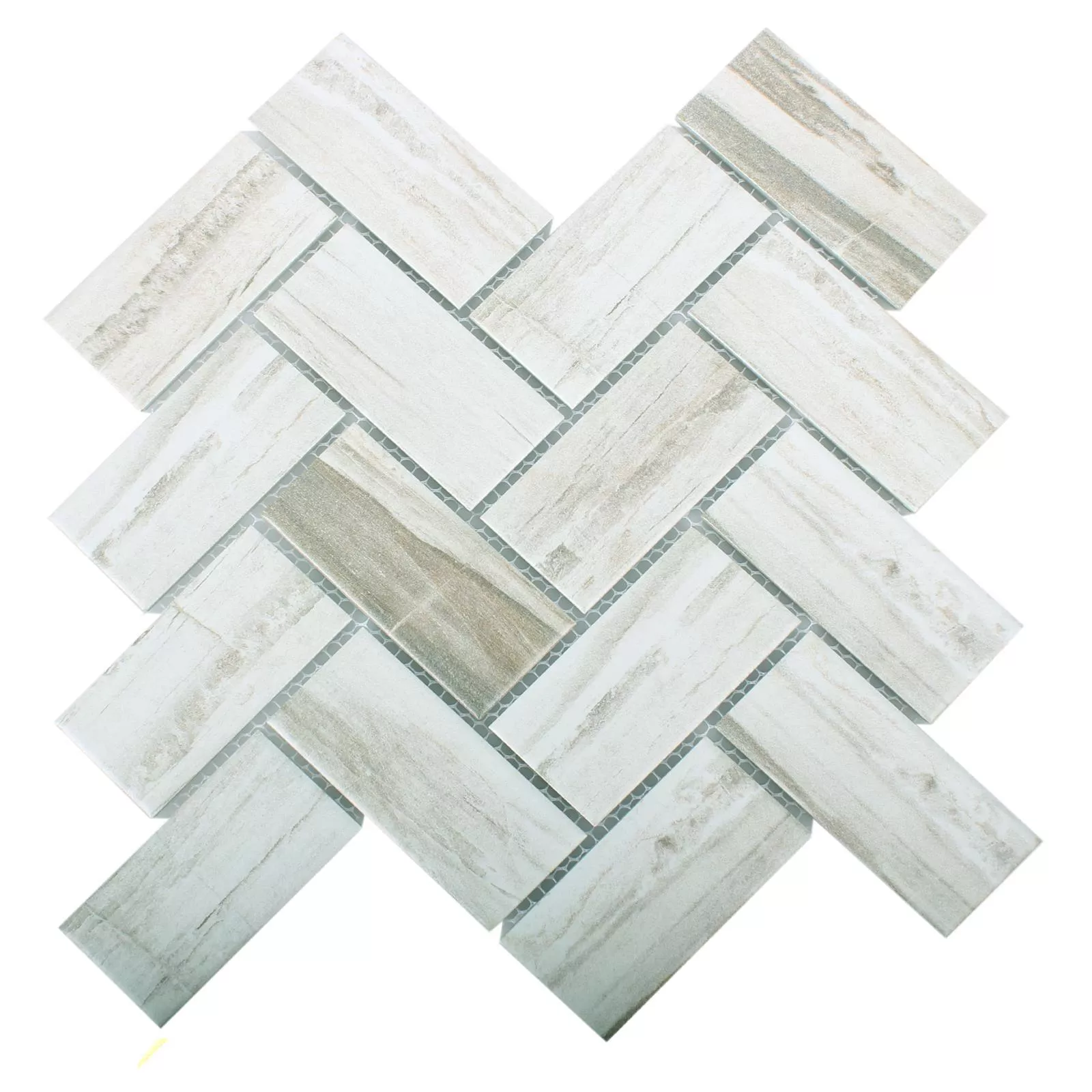 Keramik Holzoptik Mosaikfliesen Norfolk Fischgrät Weiss 6 Keramik Holzoptik Mosaikfliesen Norfolk Fischgrät Weiss – Bild 4