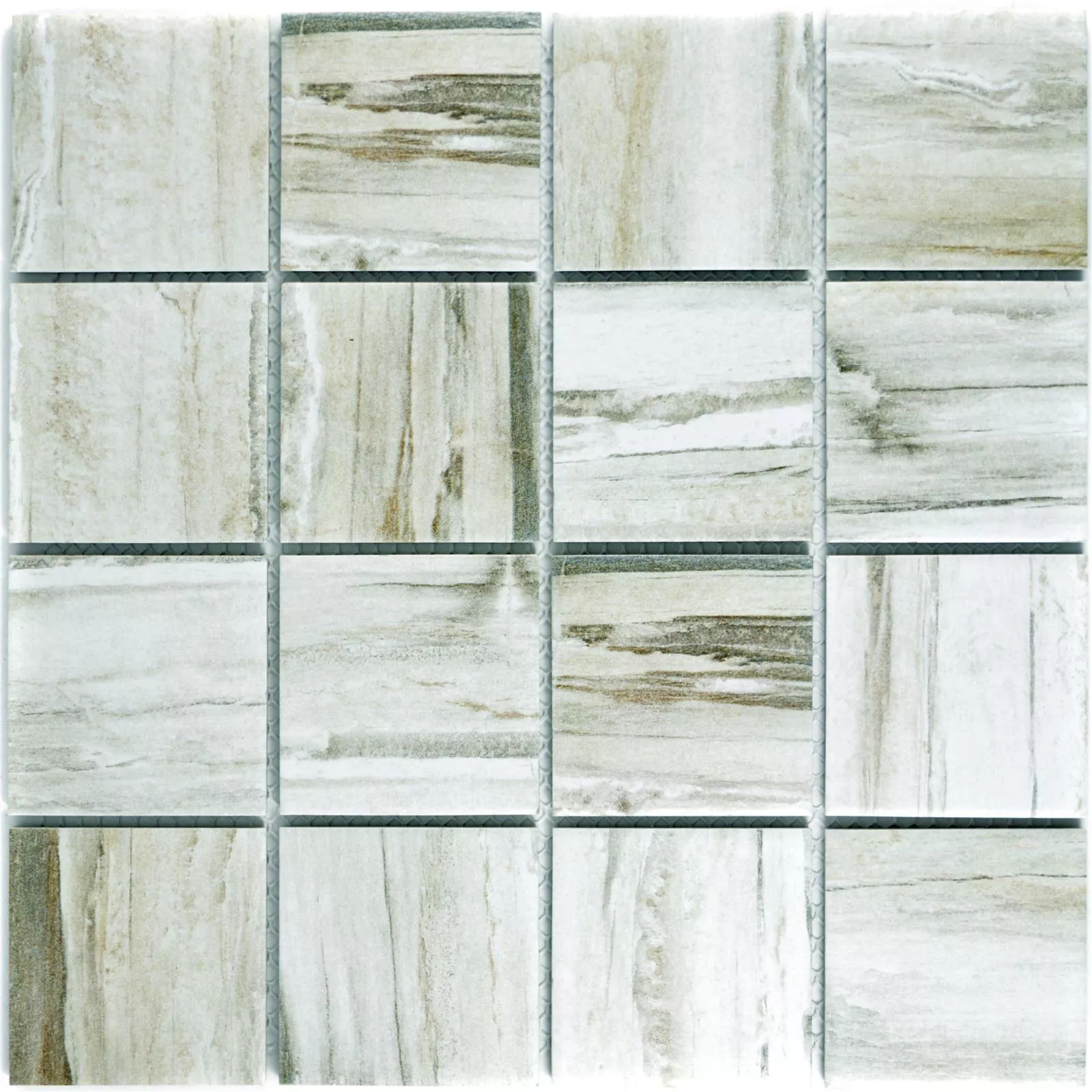 Keramik Holzoptik Mosaikfliesen Norfolk Weiss Quadrat 5 Keramik Holzoptik Mosaikfliesen Norfolk Weiss Quadrat – Bild 3