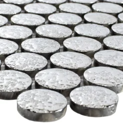 Keramik Knopf Effekt Mosaik Fliesen Meneksche Silber