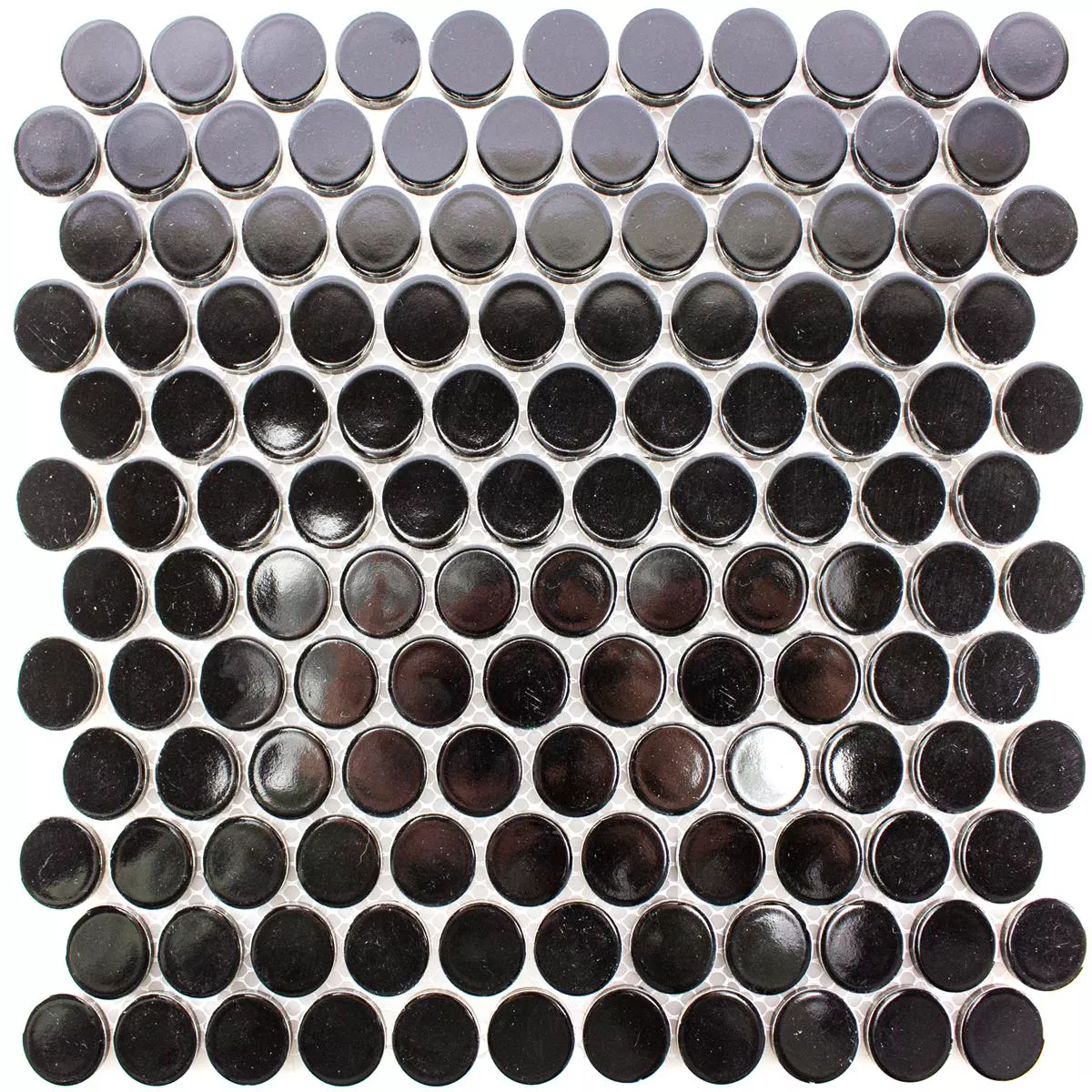 Keramik Knopf Mosaik Fliesen Harlingen Schwarz Glänzend 7 Keramik Knopf Mosaik Fliesen Harlingen Schwarz Glänzend – Bild 5