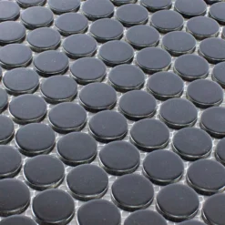 Alternative view of Keramik Knopf Mosaik Fliesen Harlingen Schwarz Matt
