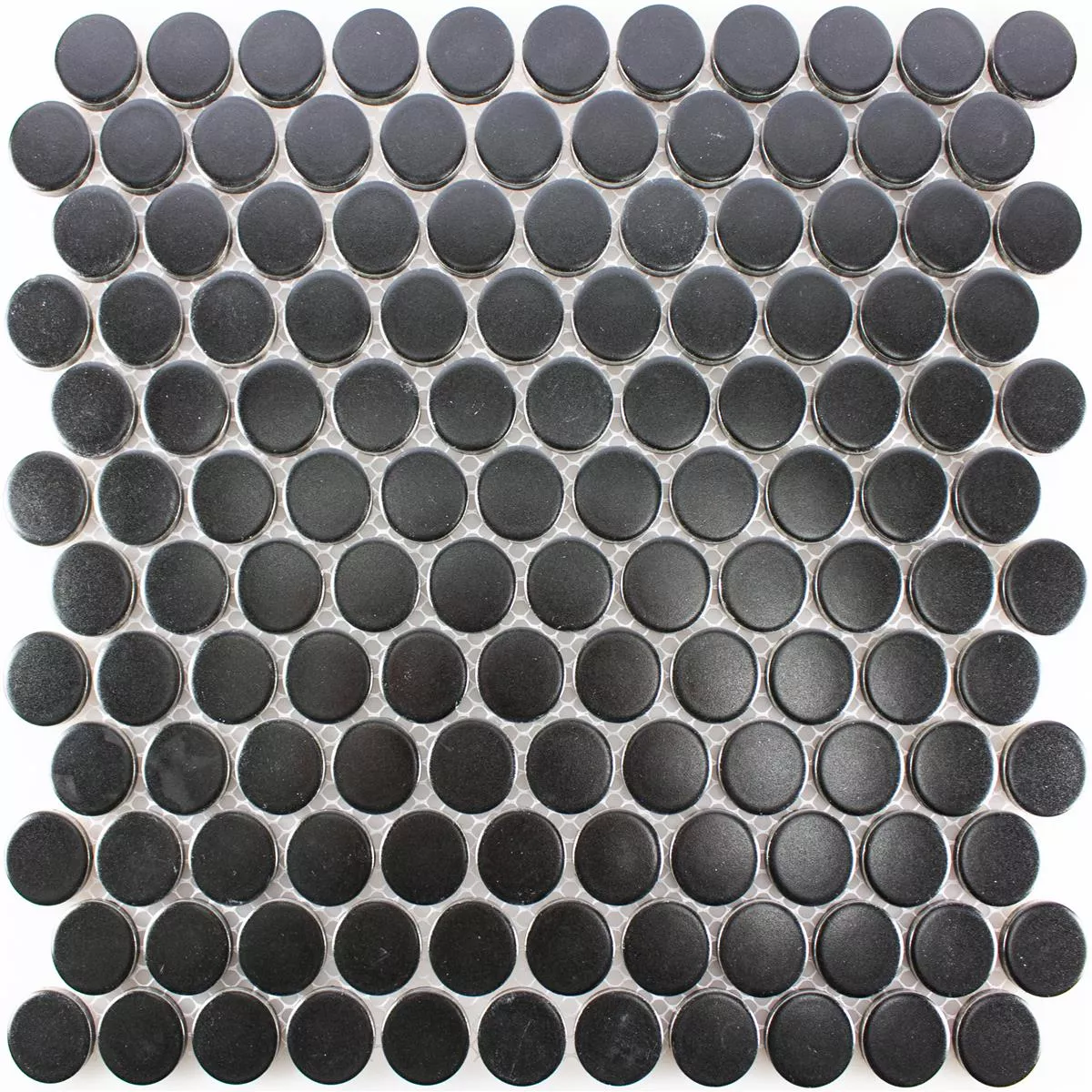 Keramik Knopf Mosaik Fliesen Harlingen Schwarz Matt 7 Keramik Knopf Mosaik Fliesen Harlingen Schwarz Matt – Bild 5