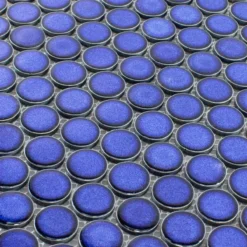 Alternative view of Keramik Knopf Mosaikfliesen Mission Blau