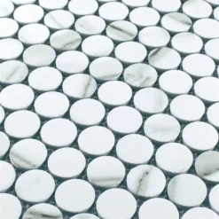 Alternative view of Keramik Knopf Rund Mosaikfliesen Hunter Carrara