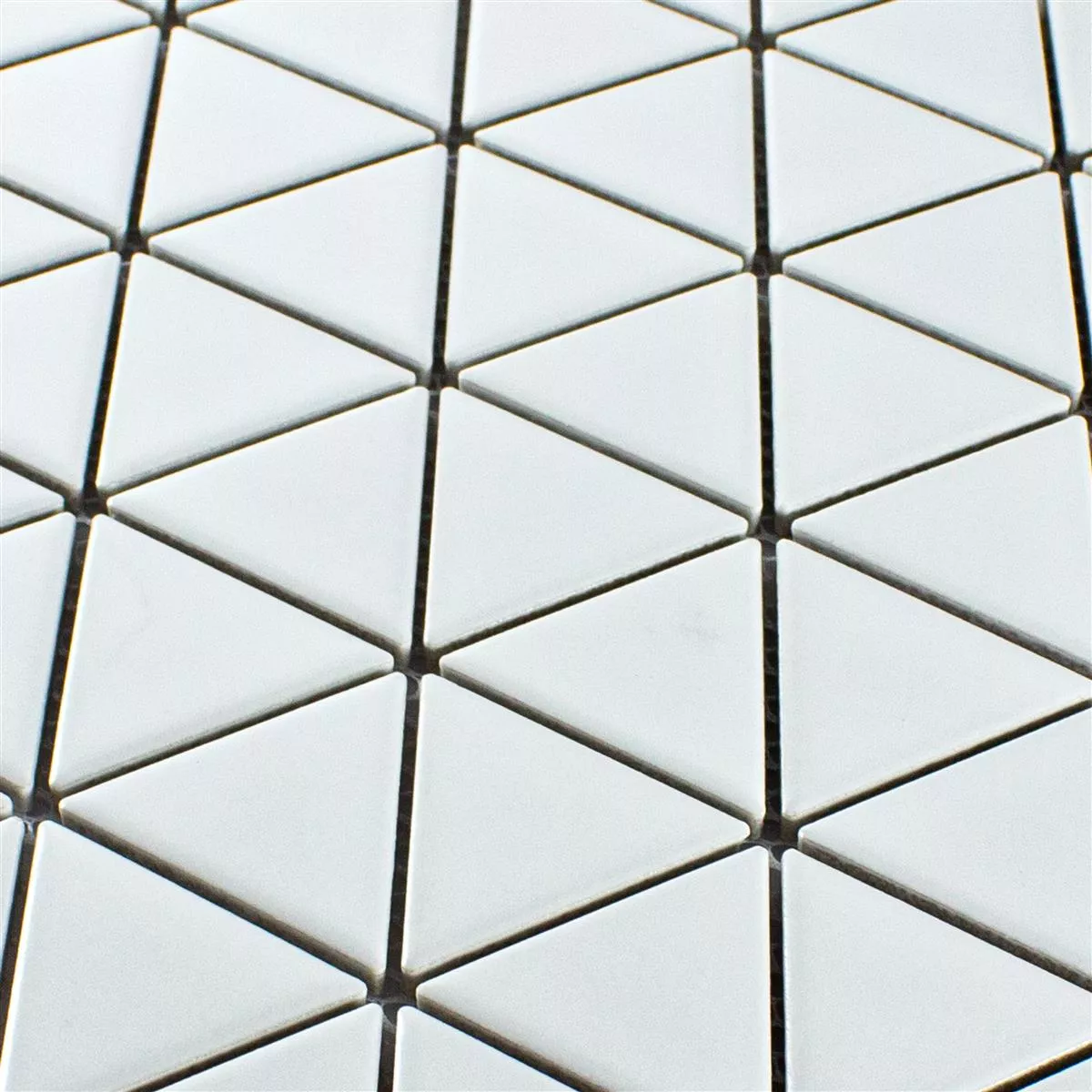 Keramik Mosaik Fliesen Arvada Dreieck Weiß Matt 4 Keramik Mosaik Fliesen Arvada Dreieck Weiß Matt – Bild 2