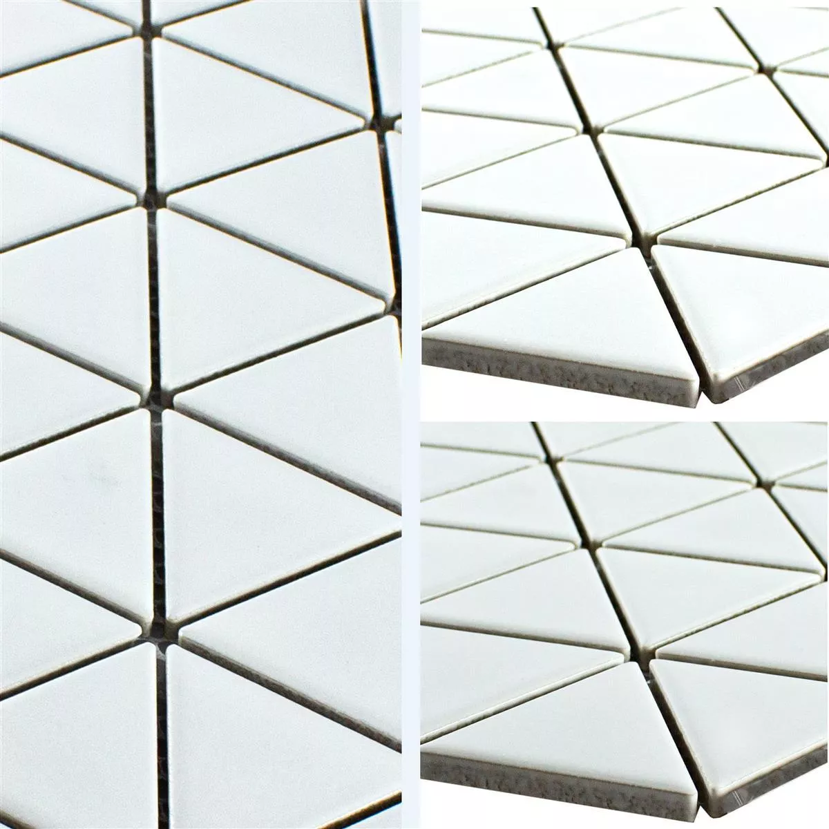 Keramik Mosaik Fliesen Arvada Dreieck Weiß Matt 11 Keramik Mosaik Fliesen Arvada Dreieck Weiß Matt – Bild 9