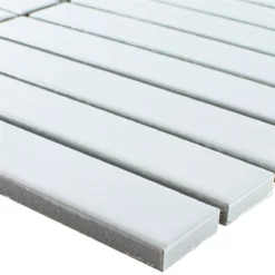 Keramik Mosaik Fliesen Durham Glänzend Weiß